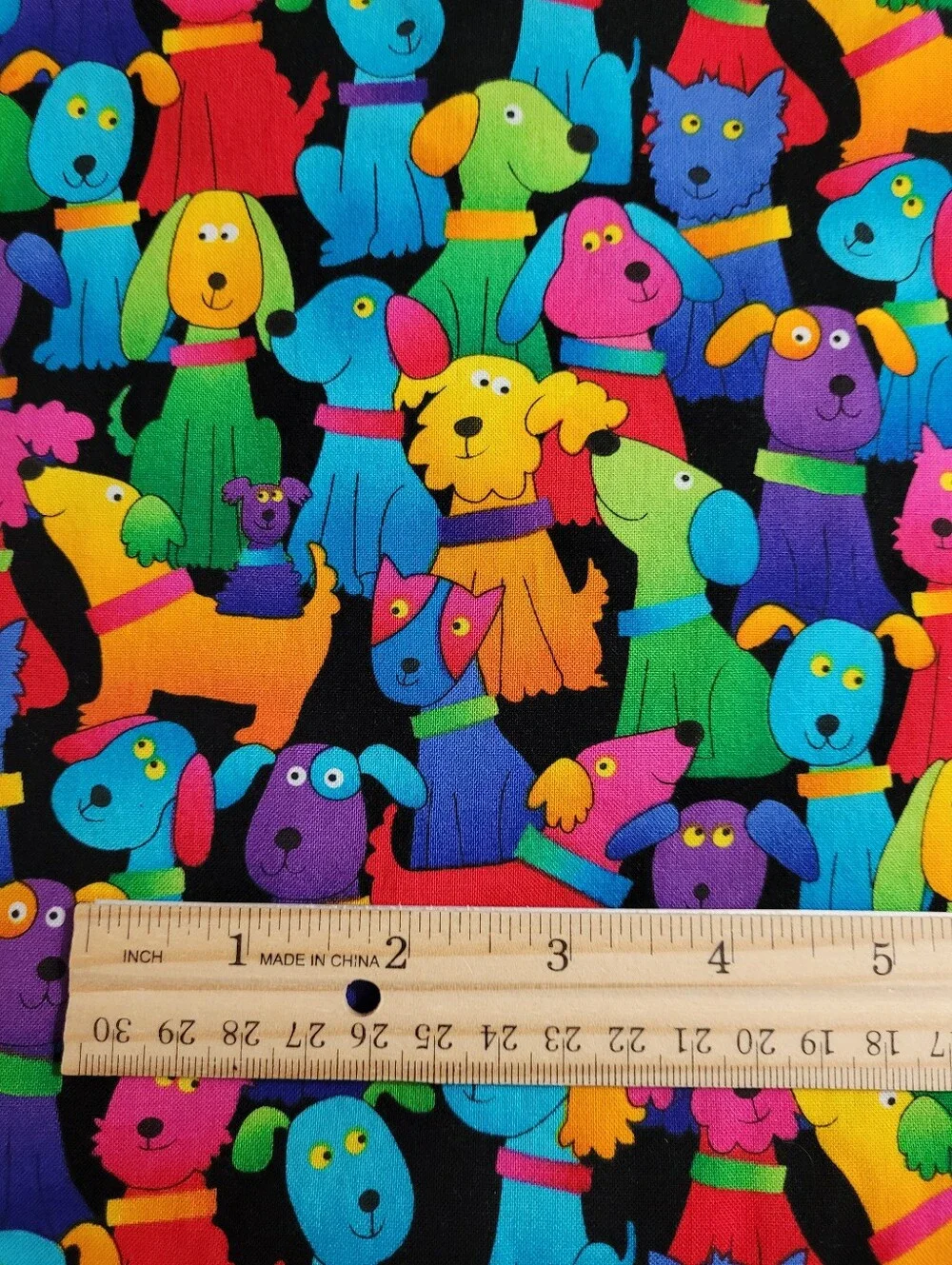 Timeless Treasures Fabrics Inc Colorful Cartoon Dog Theme Sewing Fabric (1506)